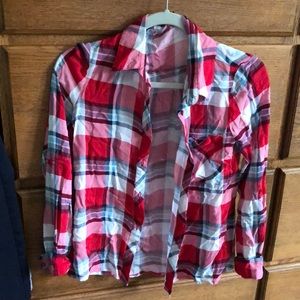 Red Flannel Style Button-up Longsleeve Shirt